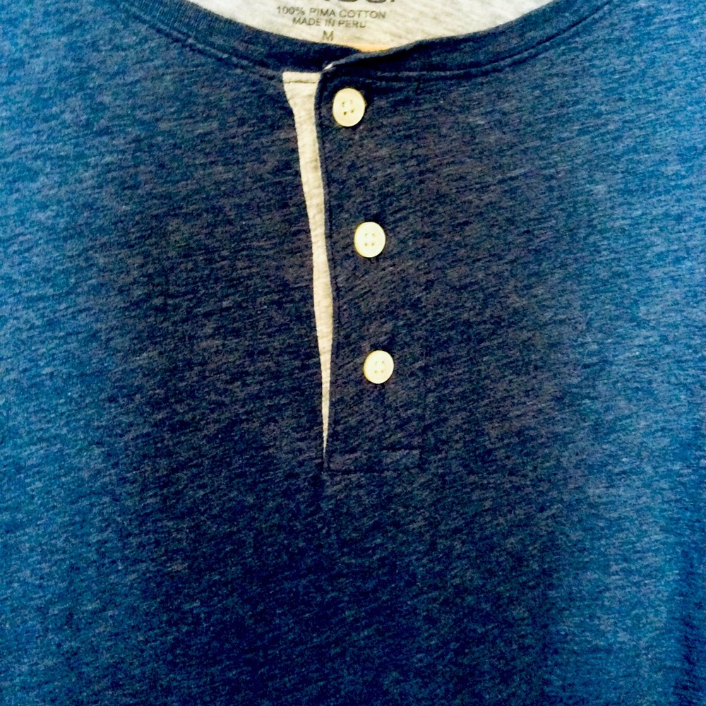 Vince Men’s Shirt Double Layer Henley Style